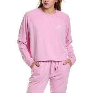 Spiritual Gangster Love More Freja Dolman Raglan Pullover, Size Medium in Pink